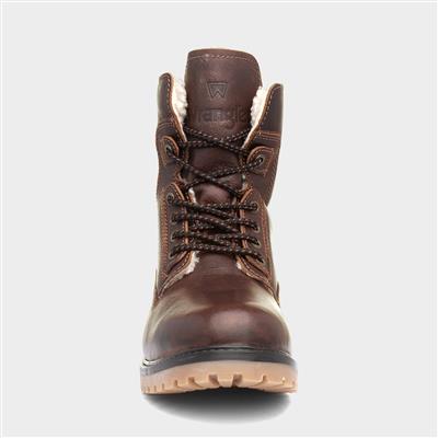 Aviator Mens Brown Lace Up Ankle Boot