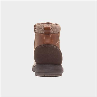 Mens Tan Lace Up Ankle Boot