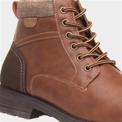 Mens Tan Lace Up Ankle Boot