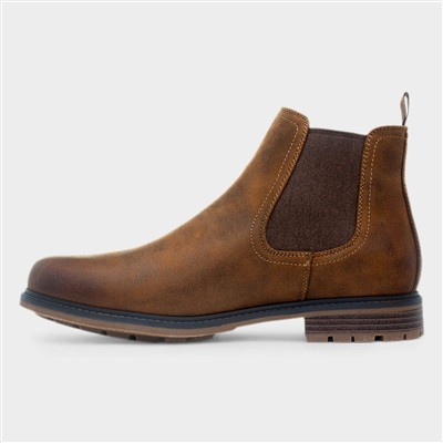 Mens Tan Chelsea Ankle Boot