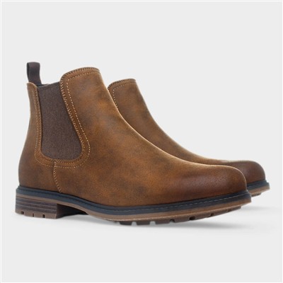 Mens Tan Chelsea Ankle Boot