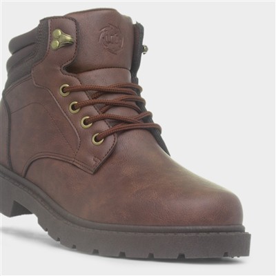 Noel Mens Brown Lace Up Ankle Boot