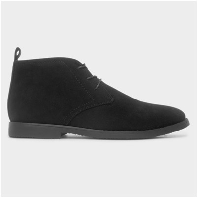Mens Black Ankle Lace Up Desert Boot