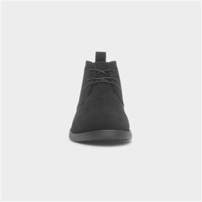 Mens Black Ankle Lace Up Desert Boot