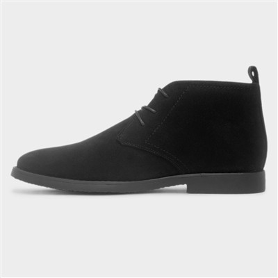 Mens Black Ankle Lace Up Desert Boot