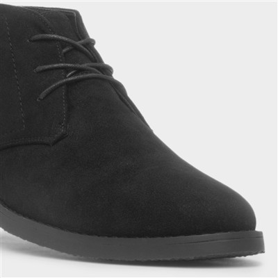 Mens Black Ankle Lace Up Desert Boot