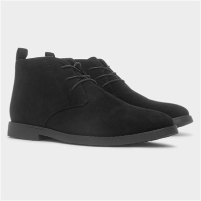 Mens Black Ankle Lace Up Desert Boot
