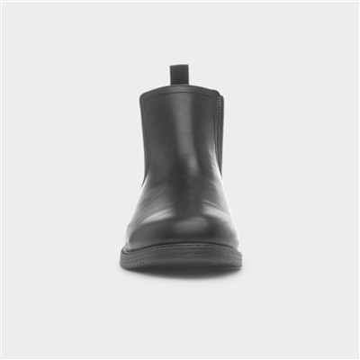 Mens Black Pull On Ankle Chelsea Boot