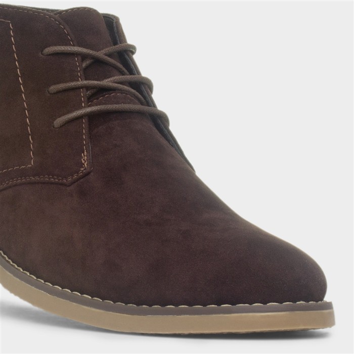 Mens Brown Lace Up Desert Boot