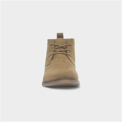 Mens Taupe Lace Up Desert Boot