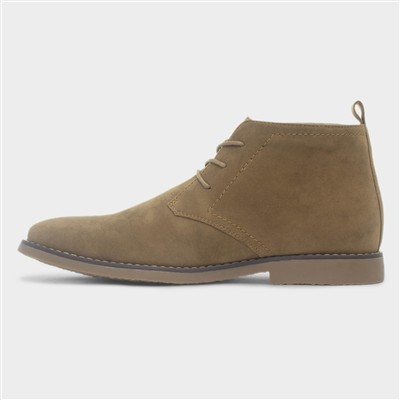 Mens Taupe Lace Up Desert Boot