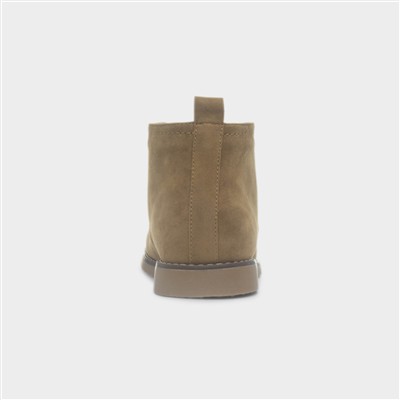 Mens Taupe Lace Up Desert Boot