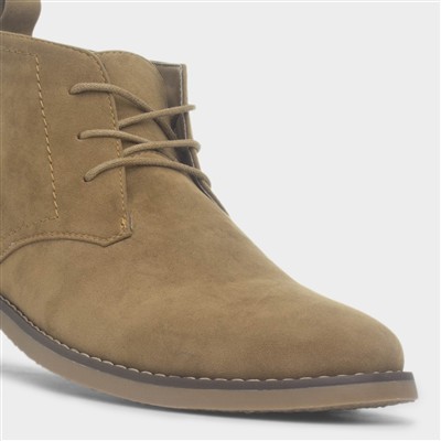 Mens Taupe Lace Up Desert Boot
