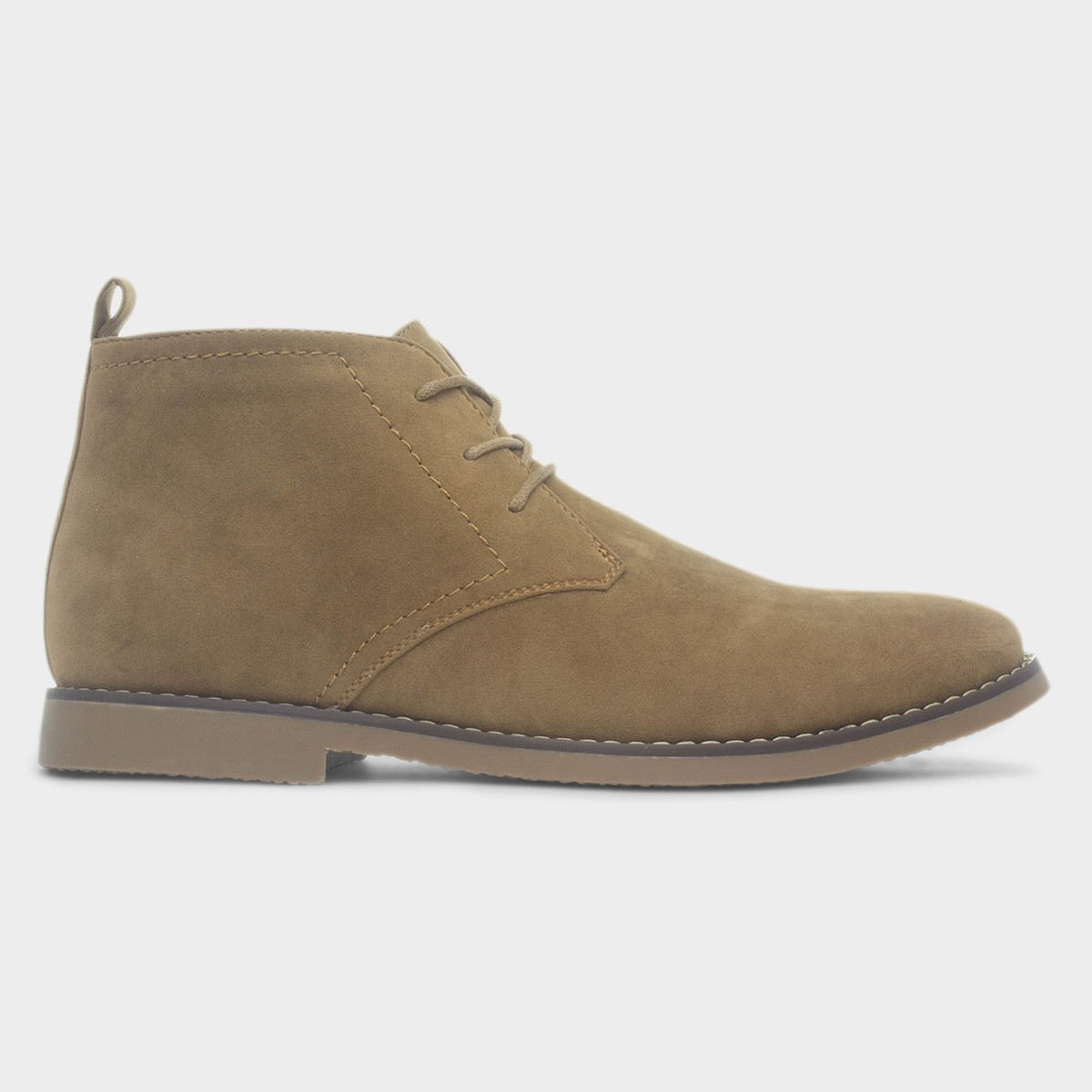 Mens Taupe Lace Up Desert Boot