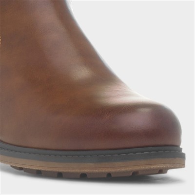 Mens Tan Pull On Ankle Chelsea Boot