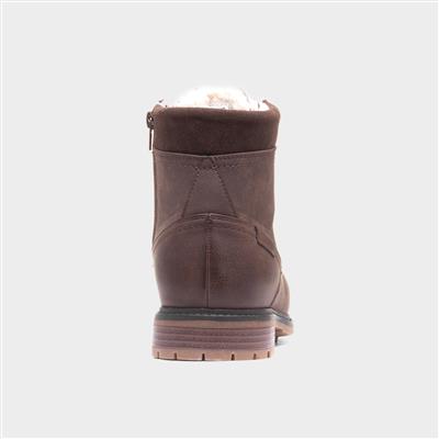 Mens Brown Zip Up Boot