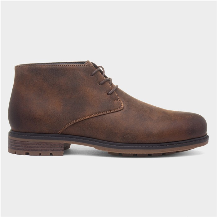 Mens Brown Ankle Lace Up Chukka Boot