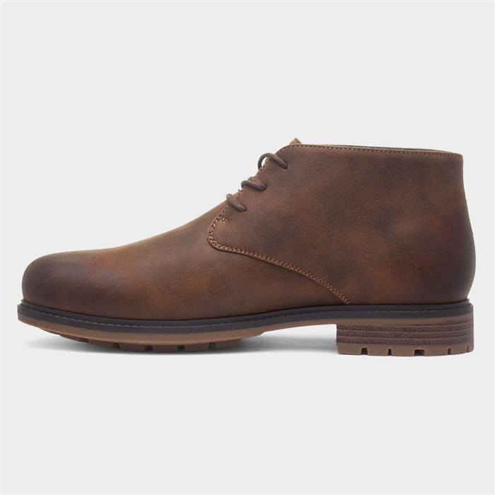 Mens Brown Ankle Lace Up Chukka Boot
