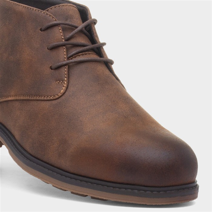 Mens Brown Ankle Lace Up Chukka Boot