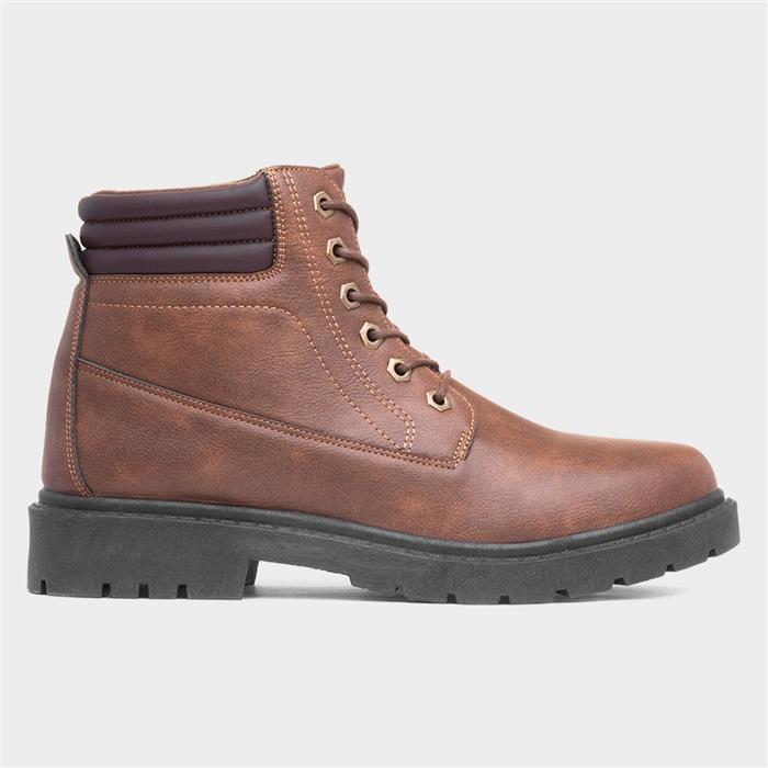 Mens Tan Lace Up Boot