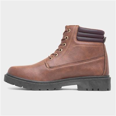 Mens Tan Lace Up Boot