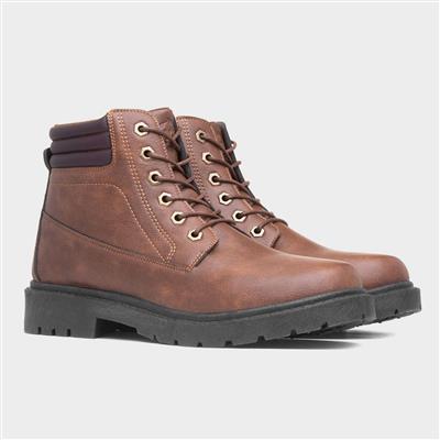 Mens Tan Lace Up Boot