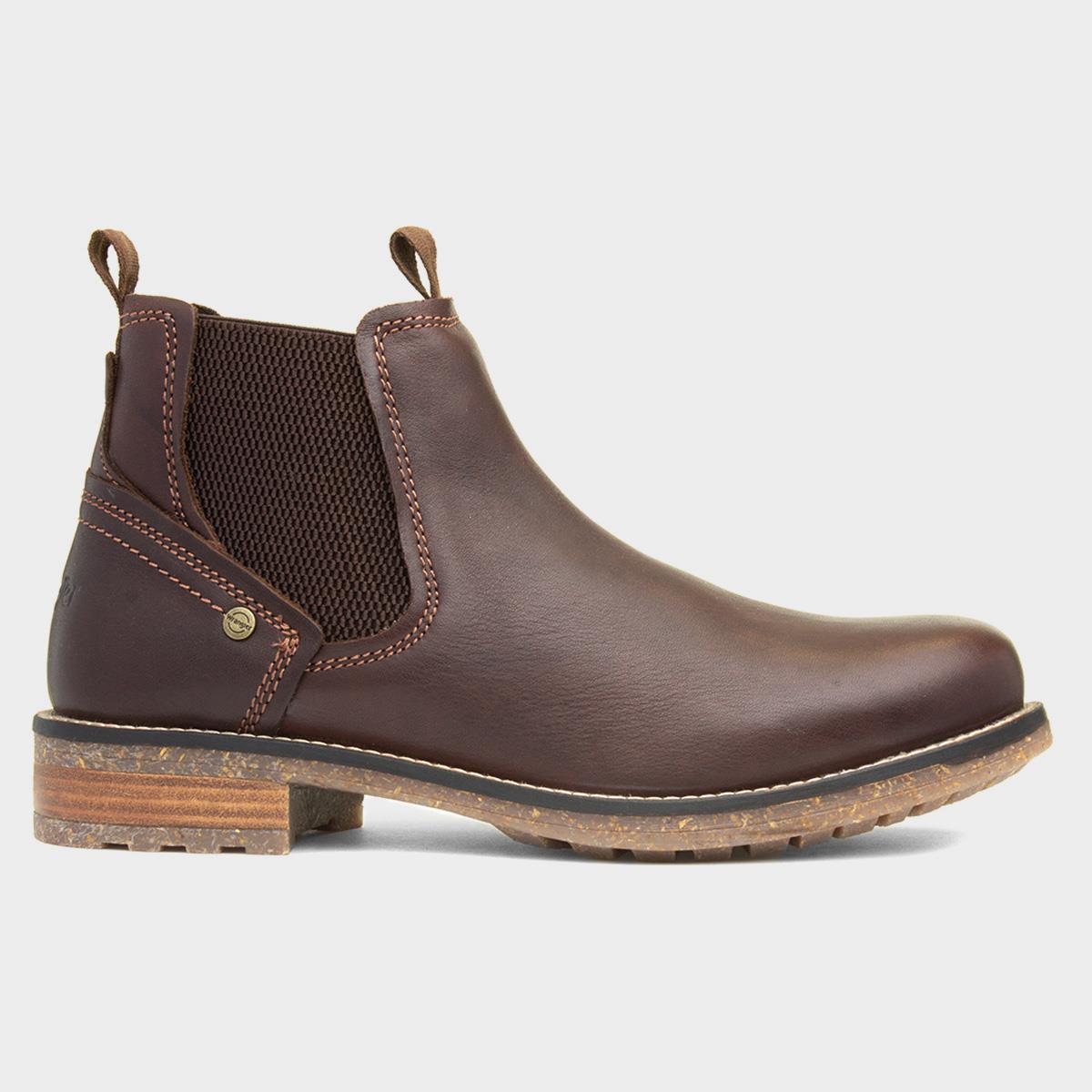 Wrangler Hill Mens Brown Leather Chelsea Boot-58683 | Shoe Zone