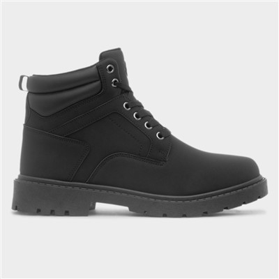Mens Black Lace Up Ankle Boots
