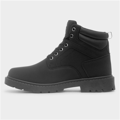 Mens Black Lace Up Ankle Boots