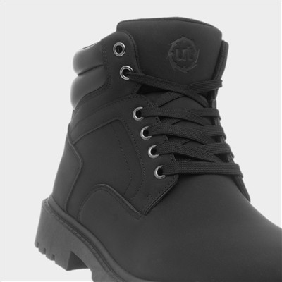 Mens Black Lace Up Ankle Boots