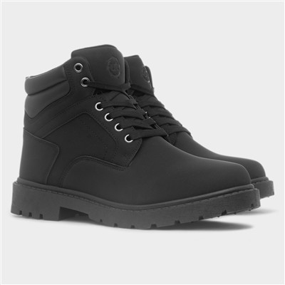 Mens Black Lace Up Ankle Boots