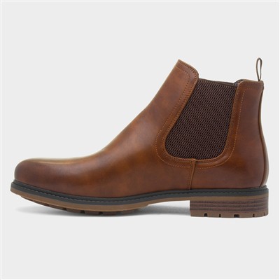 Mens Tan Chelsea Pull On Boot
