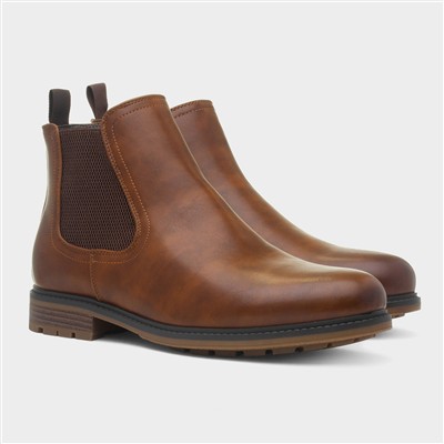 Mens Tan Chelsea Pull On Boot