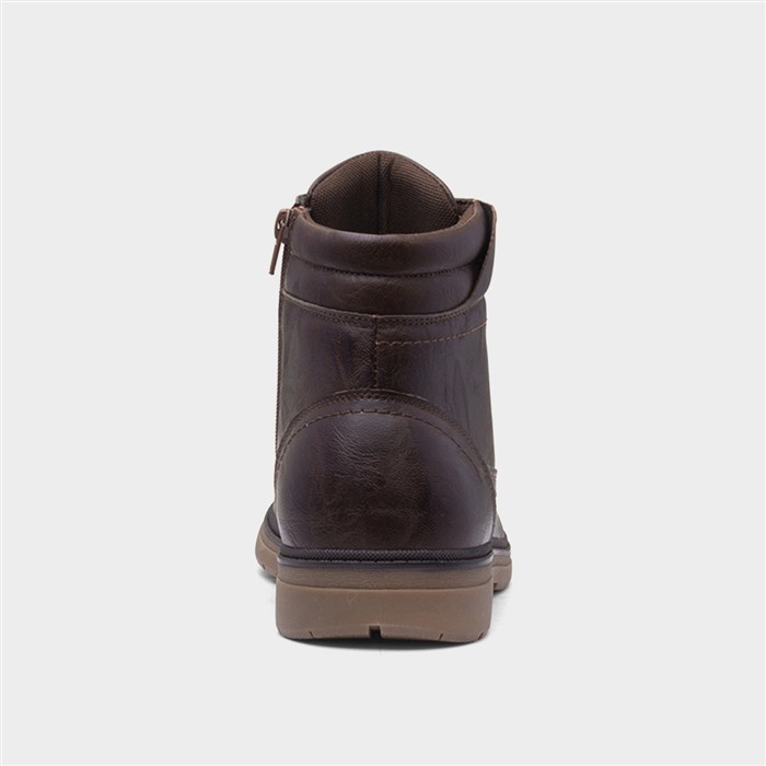 Mens Brown Ankle Lace Up Boot