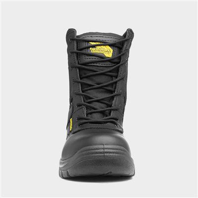 Nail Mens Black Lace Up Safety Boot