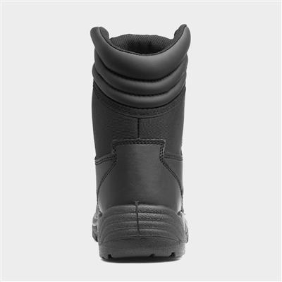 Nail Mens Black Lace Up Safety Boot