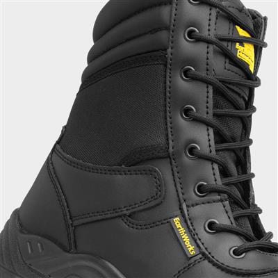 Nail Mens Black Lace Up Safety Boot