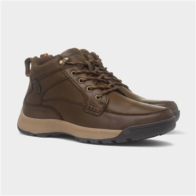 Vernon Mens Brown Leather Boot