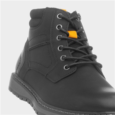 Noah Mens Black Lace Up Ankle Boot