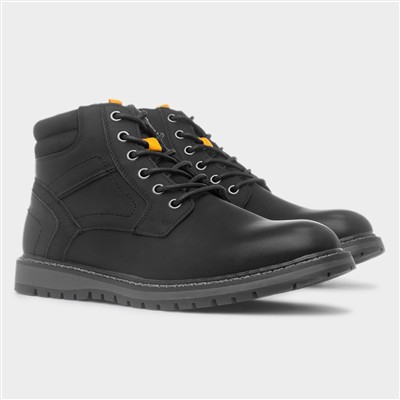 Noah Mens Black Lace Up Ankle Boot