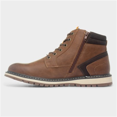 Noah Mens Brown Lace Up Ankle Boot
