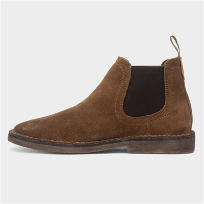 Shaun Mens Tan Suede Chelsea Boots