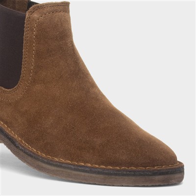 Shaun Mens Tan Suede Chelsea Boots
