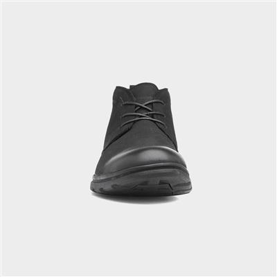 Hush Puppies Tyson Mens Black Leather Boot-589111 | Shoe Zone