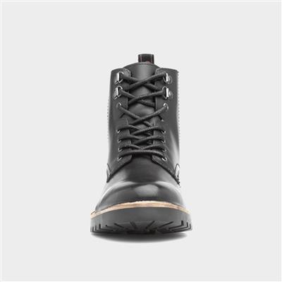 Manchester Mens Black Lace Up Boot