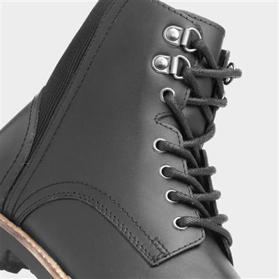 Manchester Mens Black Lace Up Boot