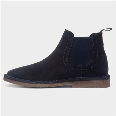 Shaun Mens Navy Suede Chelsea Boot