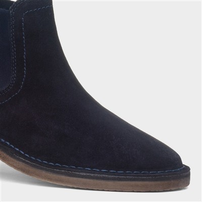 Shaun Mens Navy Suede Chelsea Boot