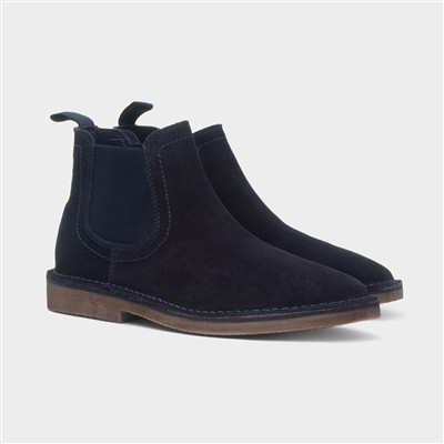 Shaun Mens Navy Suede Chelsea Boot