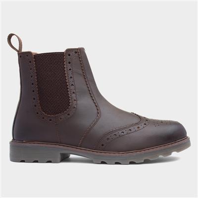 Caleb Mens Brown Leather Ankle Boot
